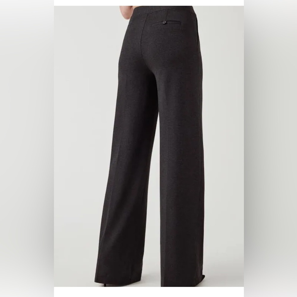 SPANX solid black wide leg “perfect pant”, size M regular length